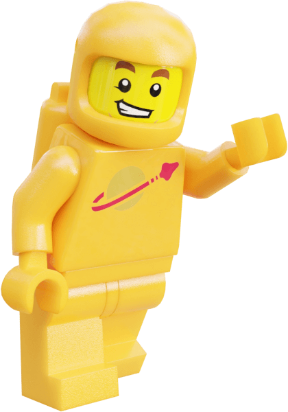 Žltý LEGO kozmonaut